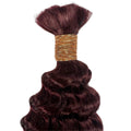 Burgundy Deep Wave Color Bulk Human Braiding Hair