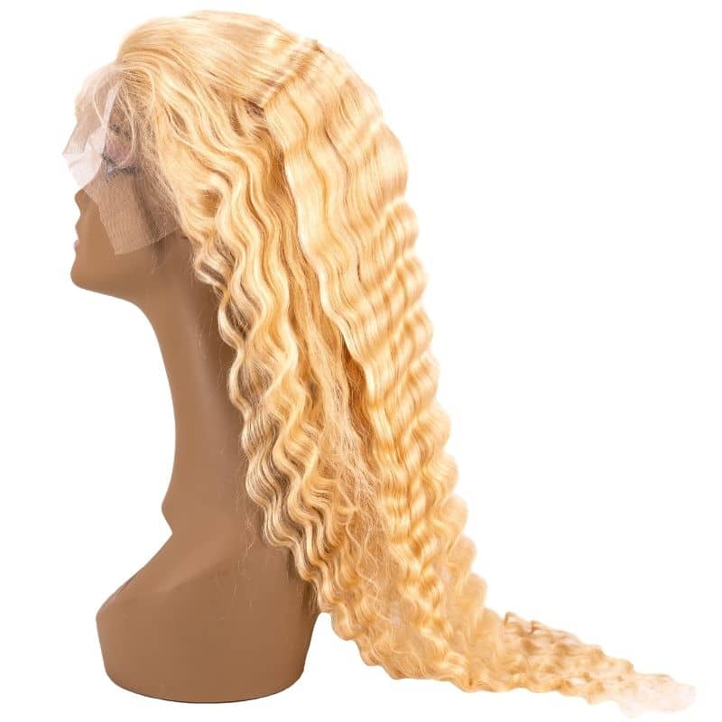 13x4 Transparent Lace Front Blonde Deep Wave Wig