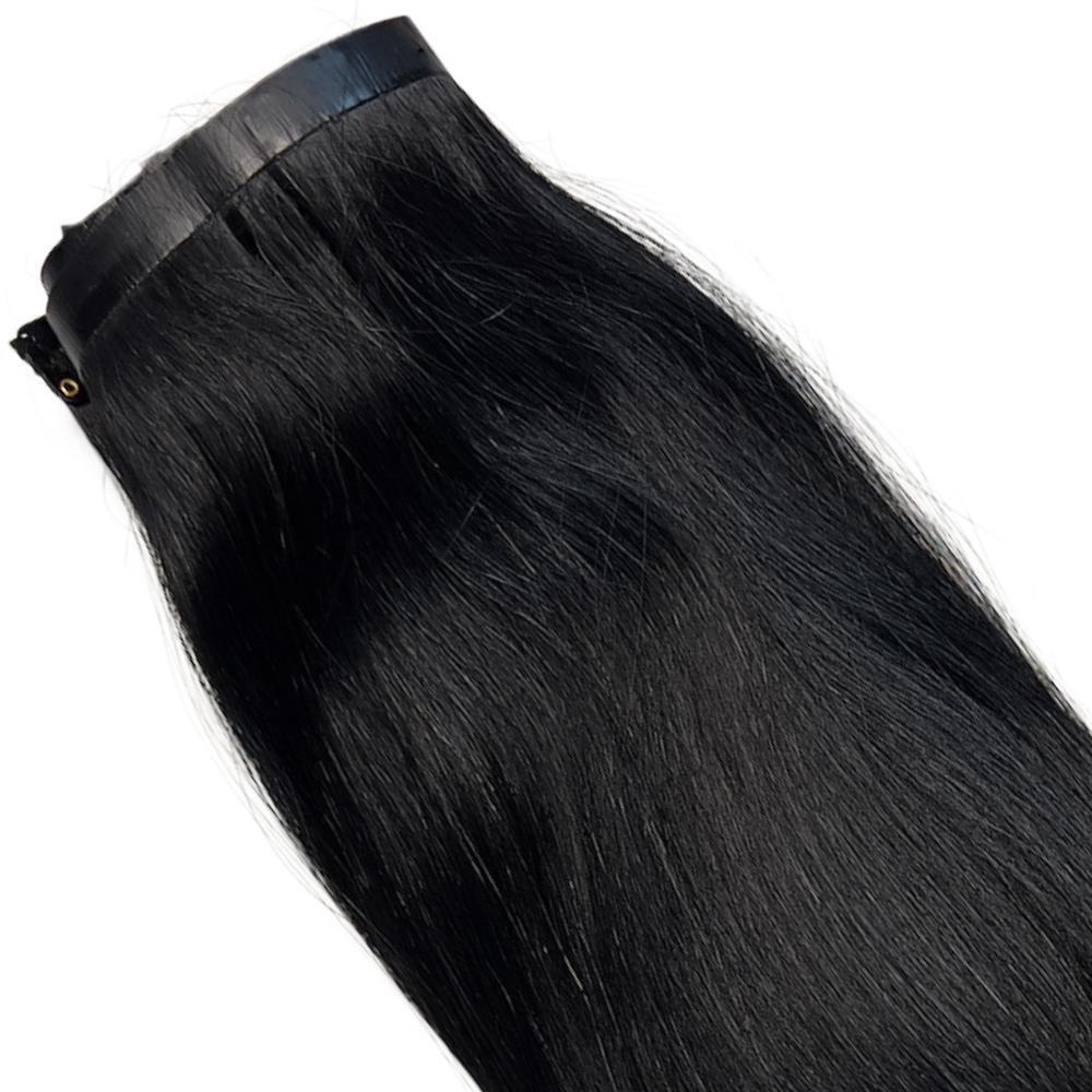 Jet Black Seamless Clip-In Hair Extensions