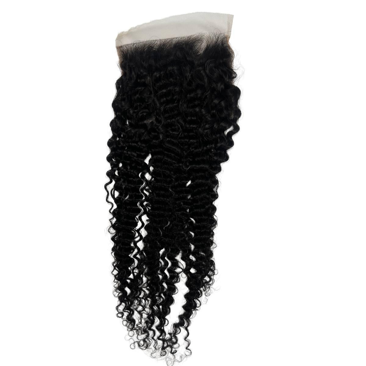 Raw 5x5 Transparent Jerry Curl Closure
